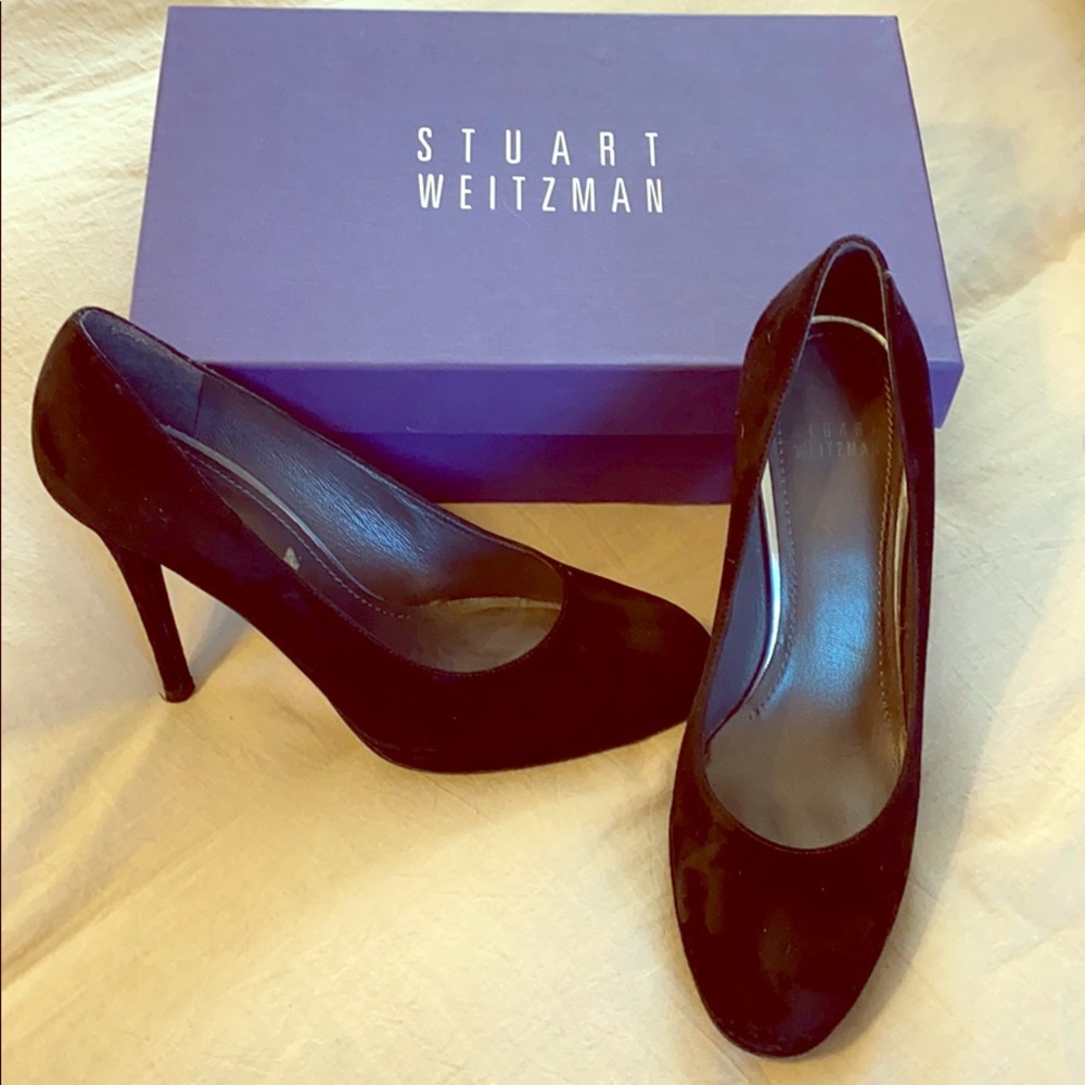 Black Suede Stuart Weitzman High Heels
